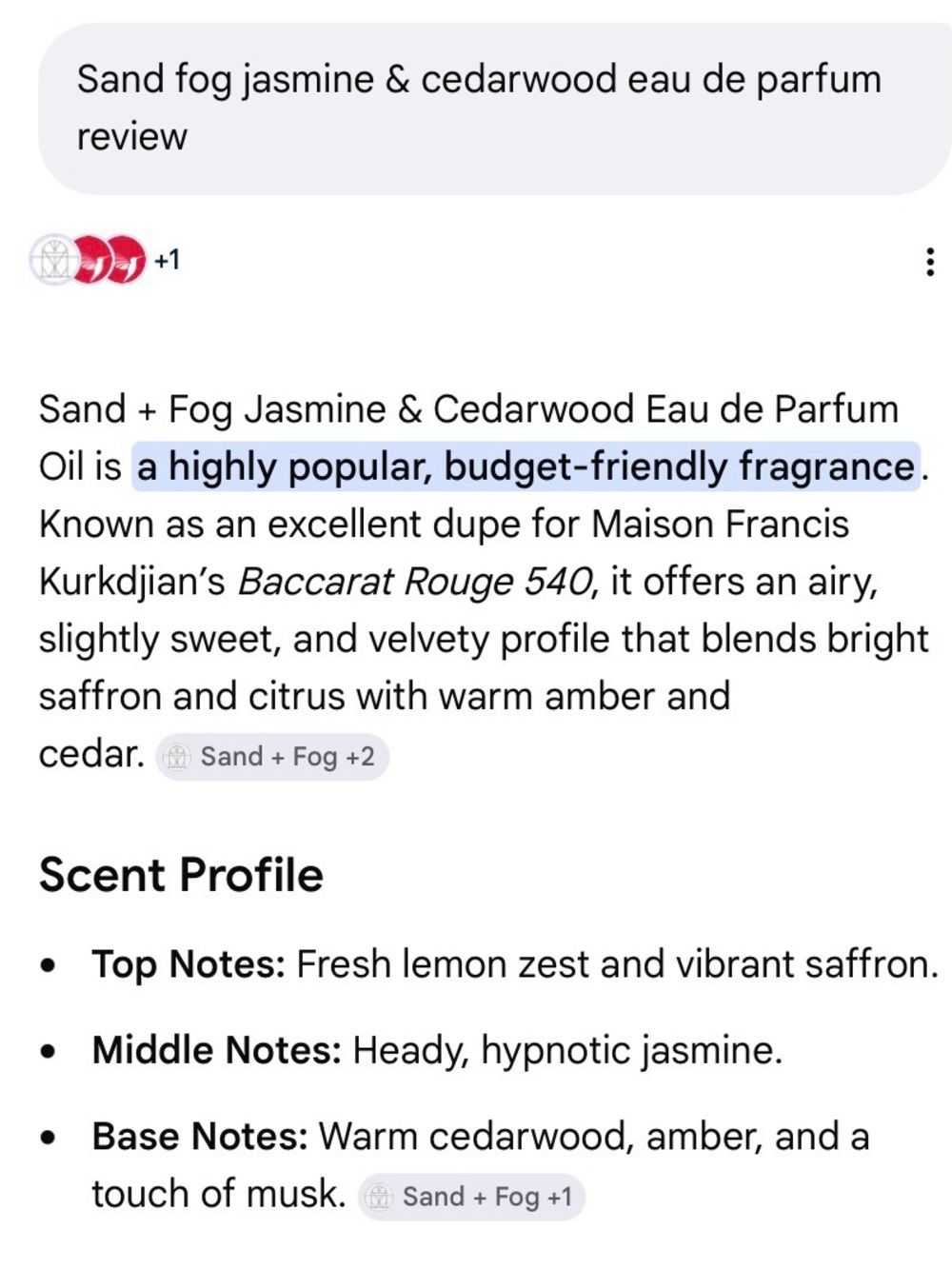 SAND+FOG Jasmine & Cedarwood Eau de Toilette - Clear Bottle with Amber Cap - Picture 4 of 4